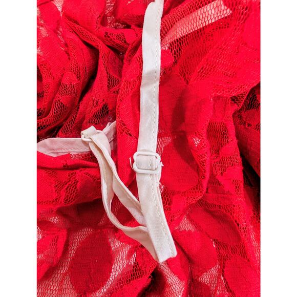 Free People Hot Red Lace Fit & Flare Dress Size 4 NWT - Picture 6 of 9